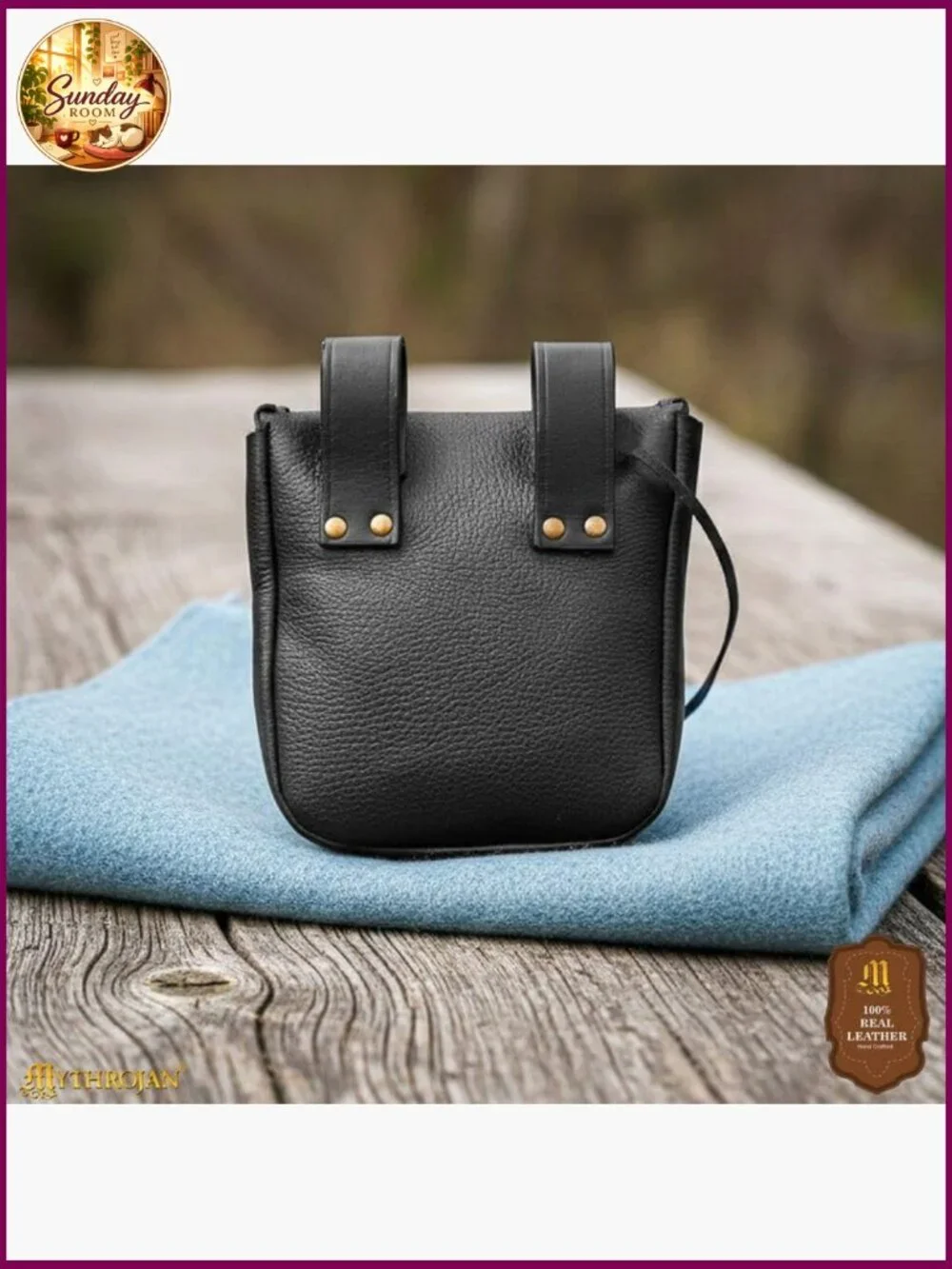 Genuine Leather Medieval Belt Pouch LARP Costume Accessory